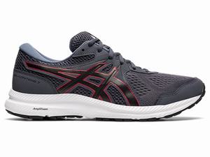 Asics GEL-CONTEND 7 (4E) Hardloopschoenen Heren Grijs Rood | 374-SLXFRQ