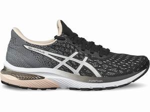 Asics GEL-CUMULUS 22 KNIT Hardloopschoenen Dames Zwart Wit | 176-SGXYVN