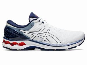 Asics GEL-KAYANO 27 Hardloopschoenen Heren Donkerblauw Wit | 391-BKTIXZ