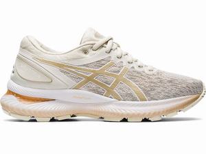 Asics GEL-NIMBUS 22 Knit Hardloopschoenen Dames Beige Goud | 543-ZWHSTX