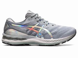 Asics GEL-NIMBUS 23 PLATINUM Hardloopschoenen Heren Wit Grijs | 972-KIRSCM