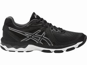 Asics GEL-Netburner Ballistic Volleybalschoenen Dames Zwart Wit Donkergrijs | 589-LBEYXO