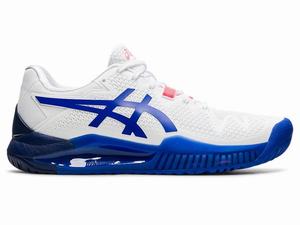 Asics GEL-RESOLUTION 8 (D) Tennisschoenen Dames Wit Blauw | 082-LGEZTX