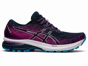 Asics GT-2000 9 KNIT Hardloopschoenen Dames Wit Blauw | 817-CWUZIE