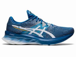 Asics NOVABLAST Hardloopschoenen Heren Wit Blauw | 619-UEGWYS