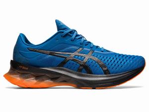 Asics NOVABLAST Hardloopschoenen Heren Zwart Blauw | 892-MEDZKB